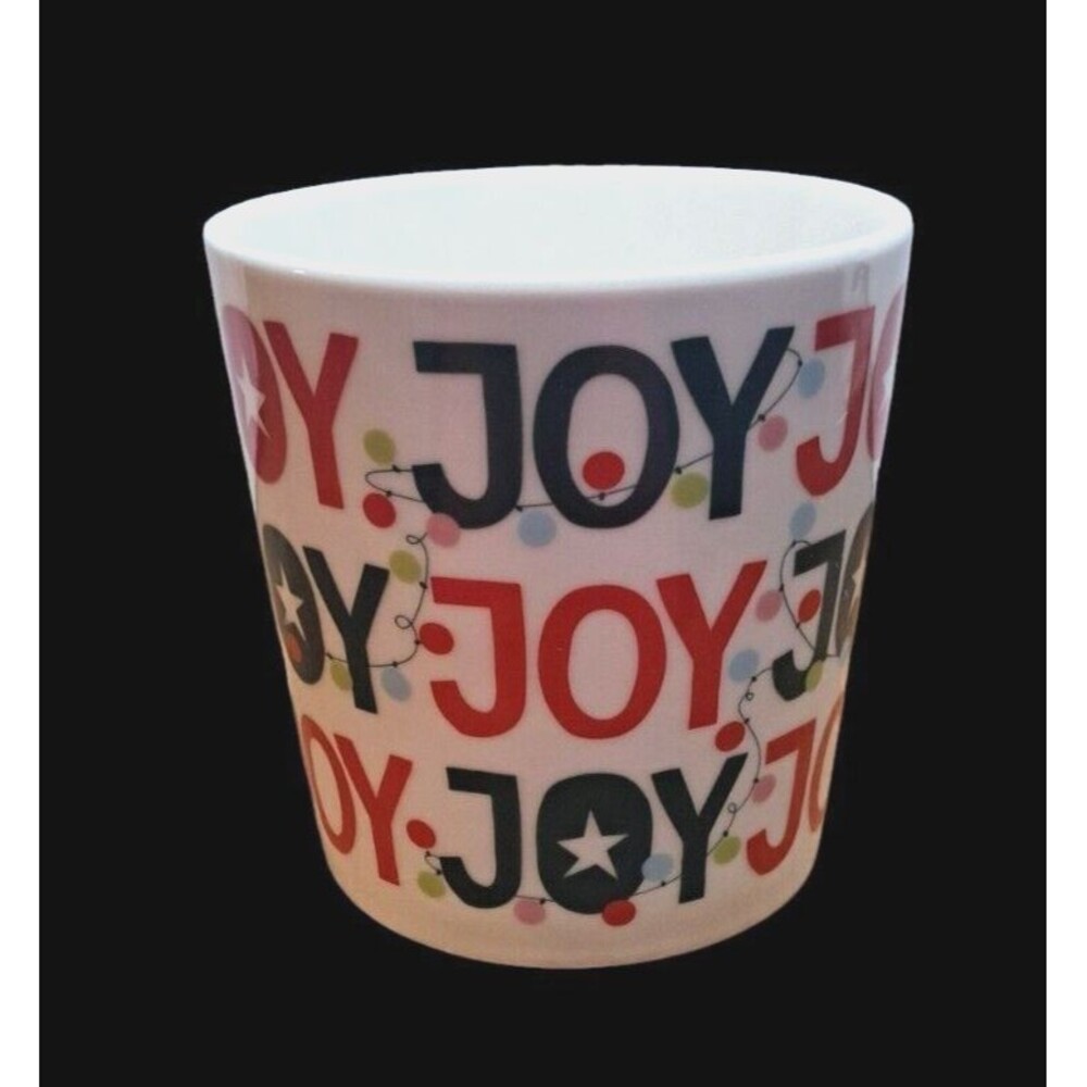 Big New Christmas Joy Joy Joy Ceramic Maud Borup Coffee Mug 4"L X 4" W OBO